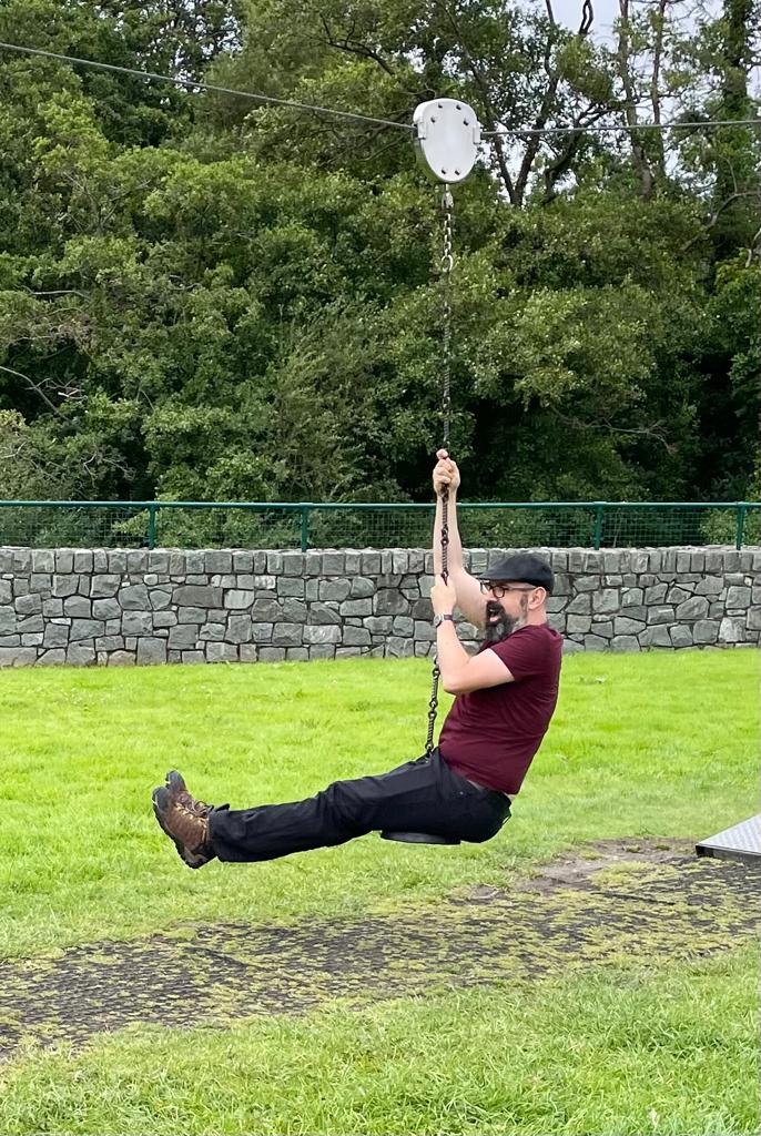 Me on a zipwire in Dolgellau